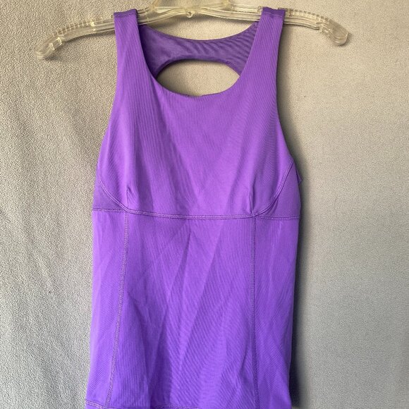 Lululemon Purple Racerback Tank Top with Built-In Bra | Power Y Style | Size 6 - Picture 1 of 5
